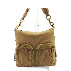 Miu Miu Tan Shoulder Bag with Dual Front Pockets